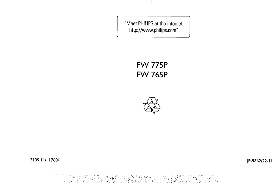 Magnavox FW765P, FW775P manual 