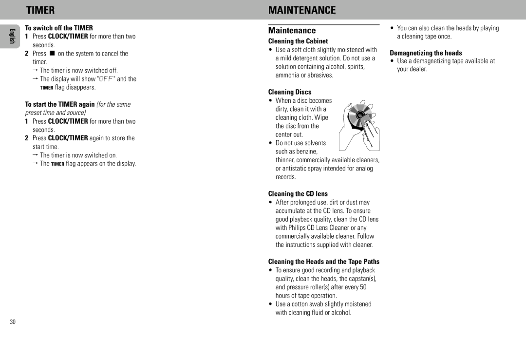 Magnavox FW930R manual Maintenance 