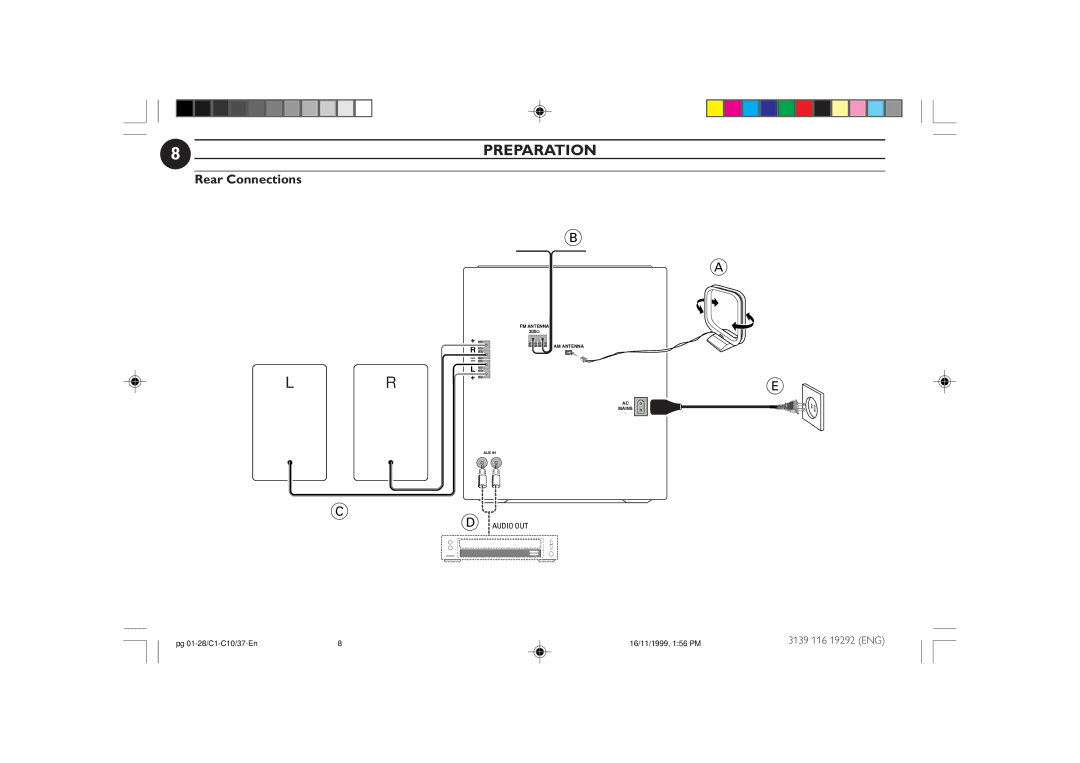 Magnavox FWC10C37 manual Preparation, Rear Connections 