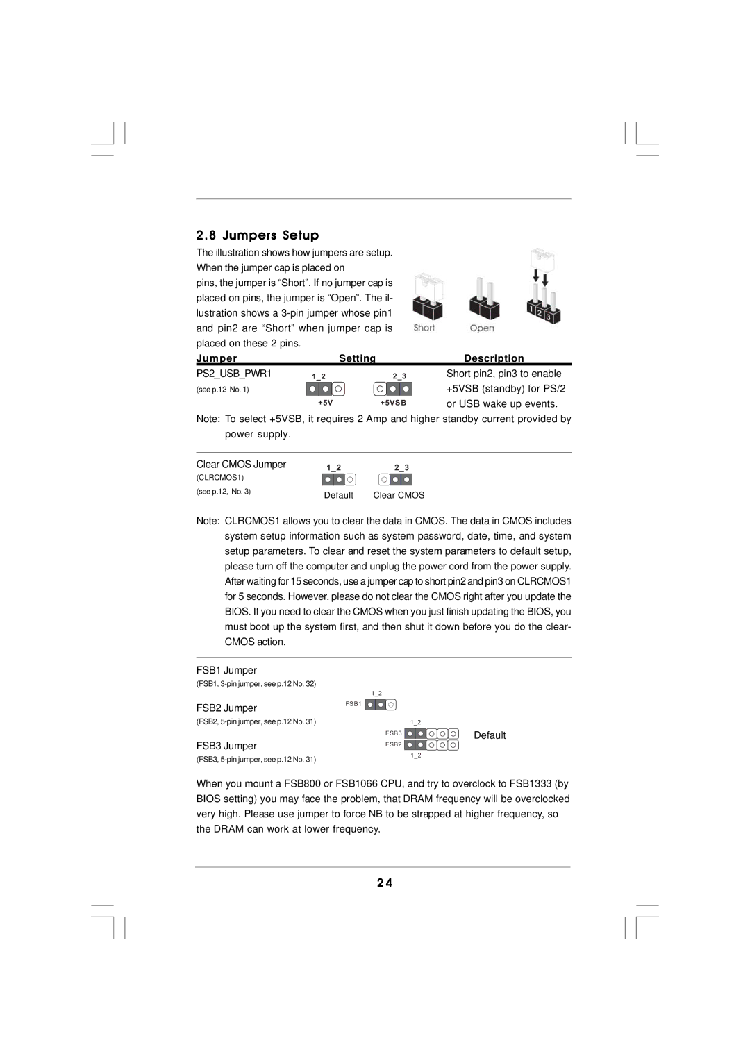 Magnavox G43TWINS-FULLHD user manual Jumpers Setup, PS2USBPWR1 