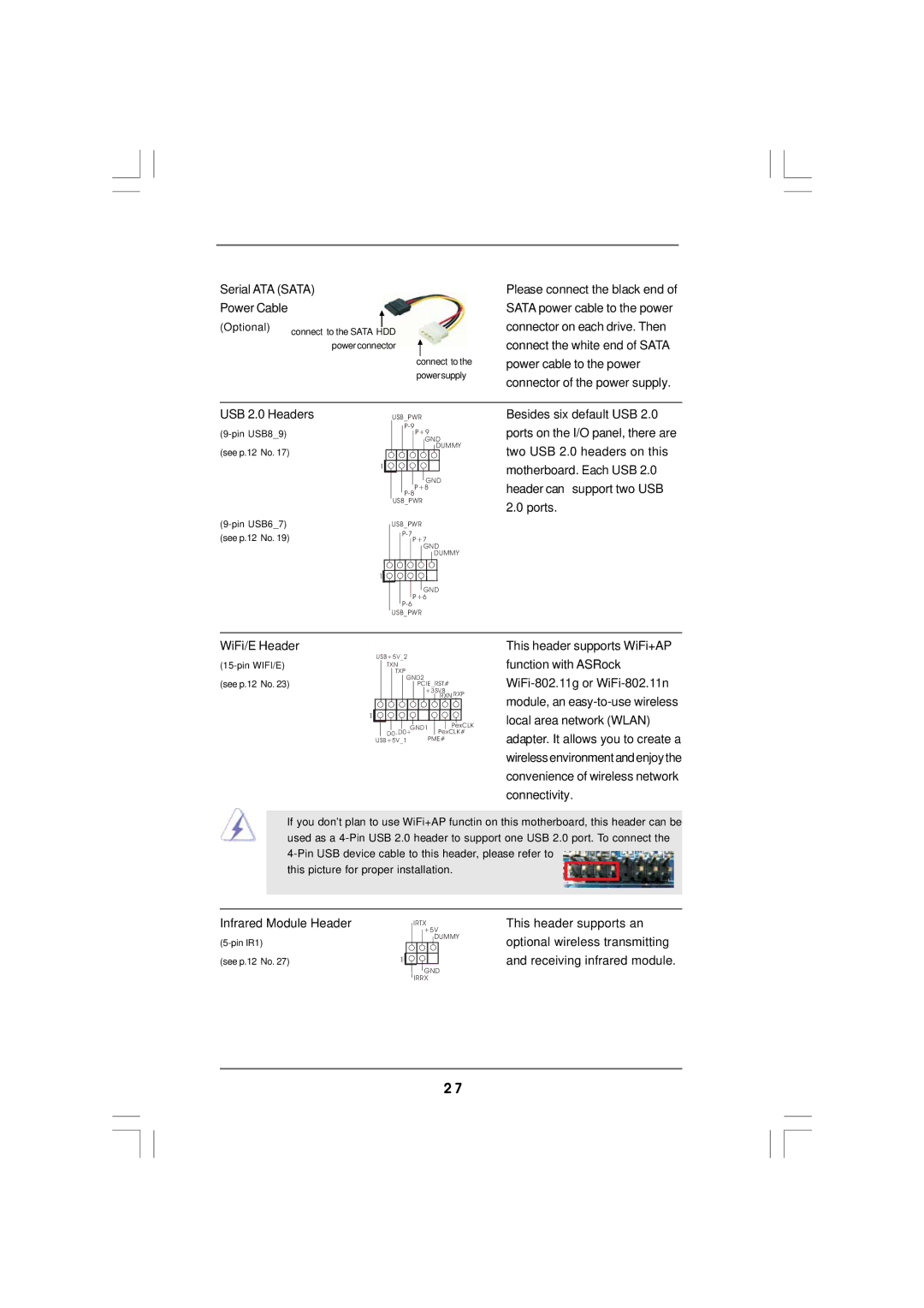 Magnavox G43TWINS-FULLHD user manual USB 2.0 Headers 