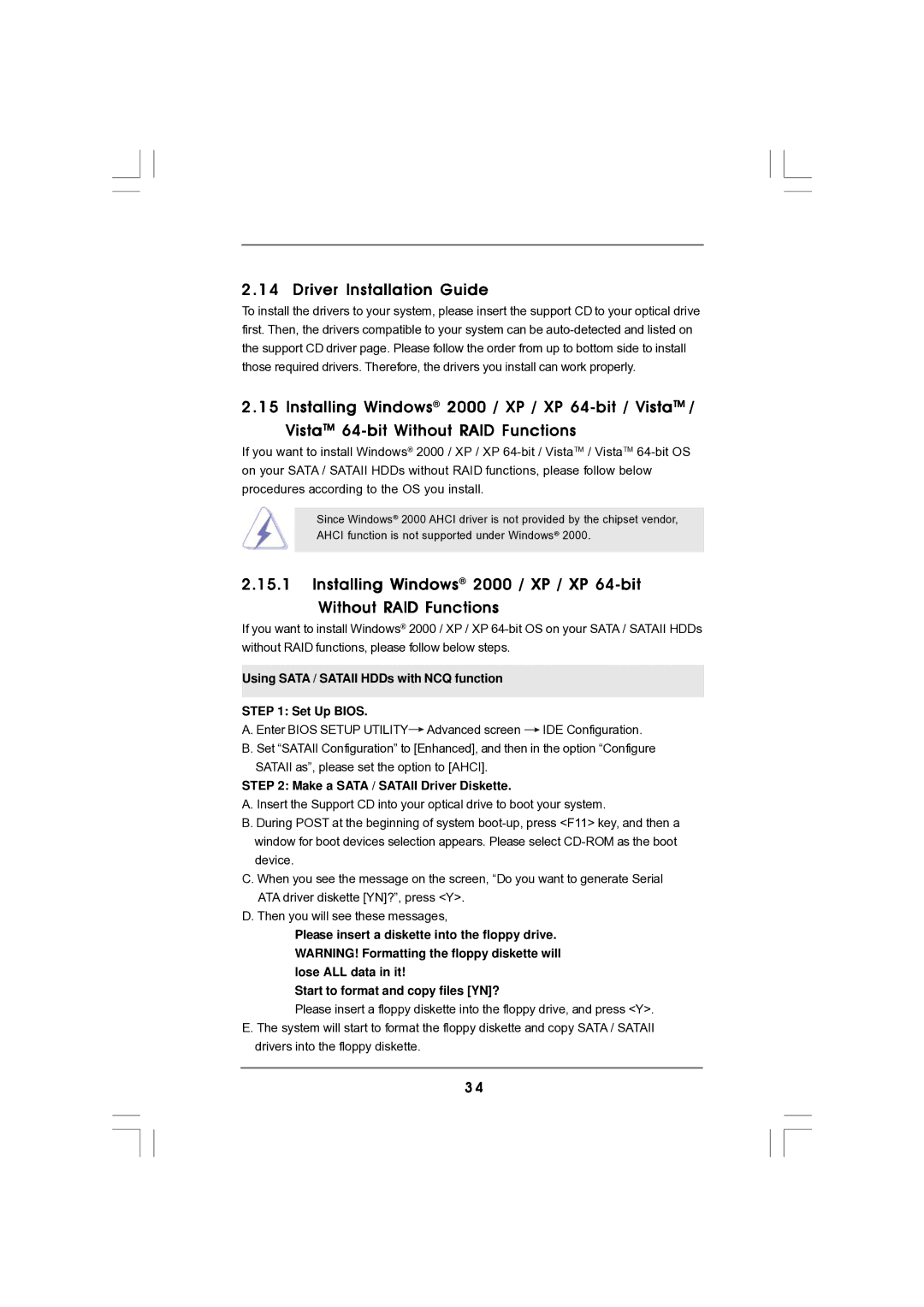 Magnavox G43TWINS-FULLHD user manual Driver Installation Guide, Using Sata / Sataii HDDs with NCQ function Set Up Bios 