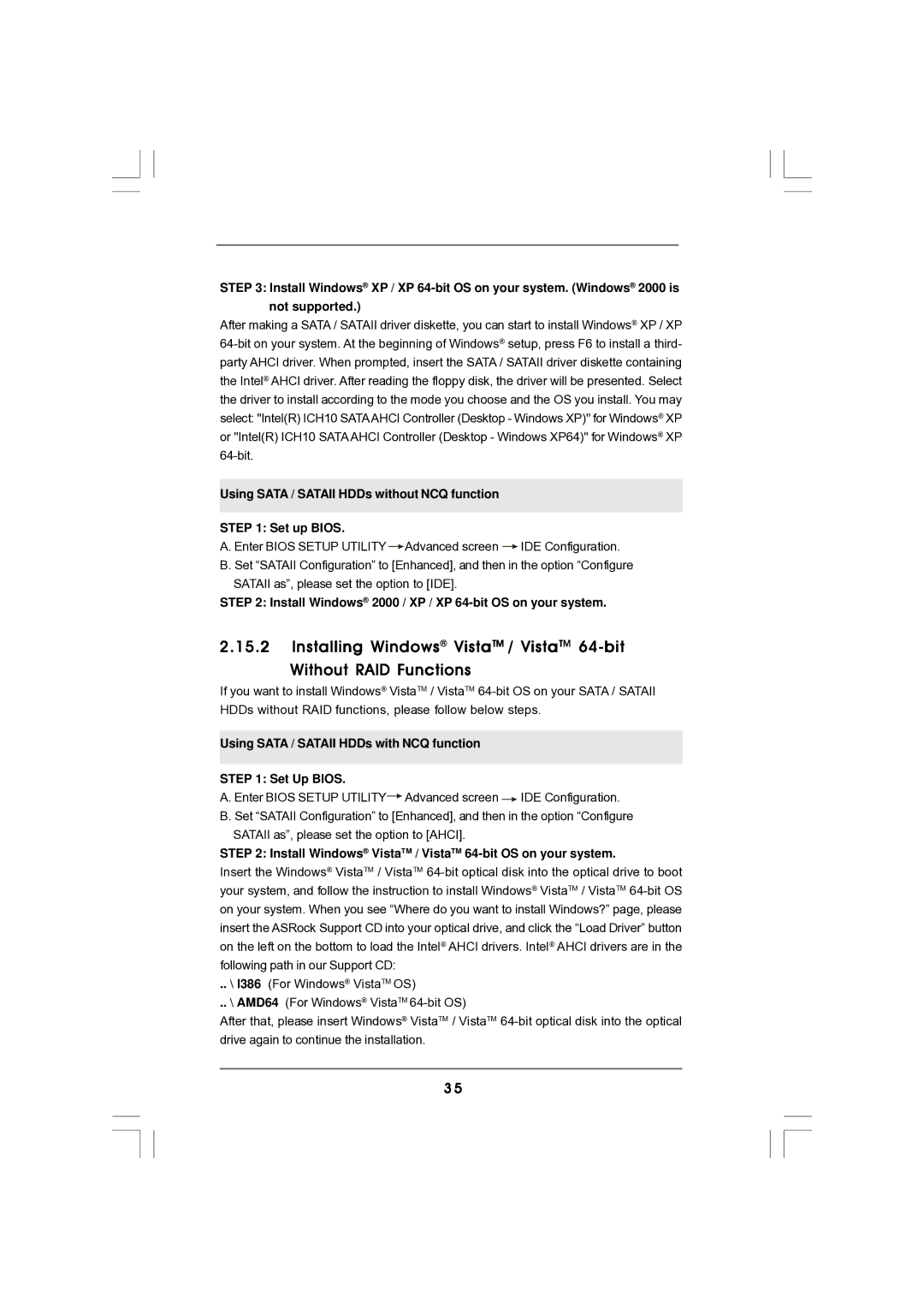 Magnavox G43TWINS-FULLHD user manual Using Sata / Sataii HDDs without NCQ function Set up Bios 