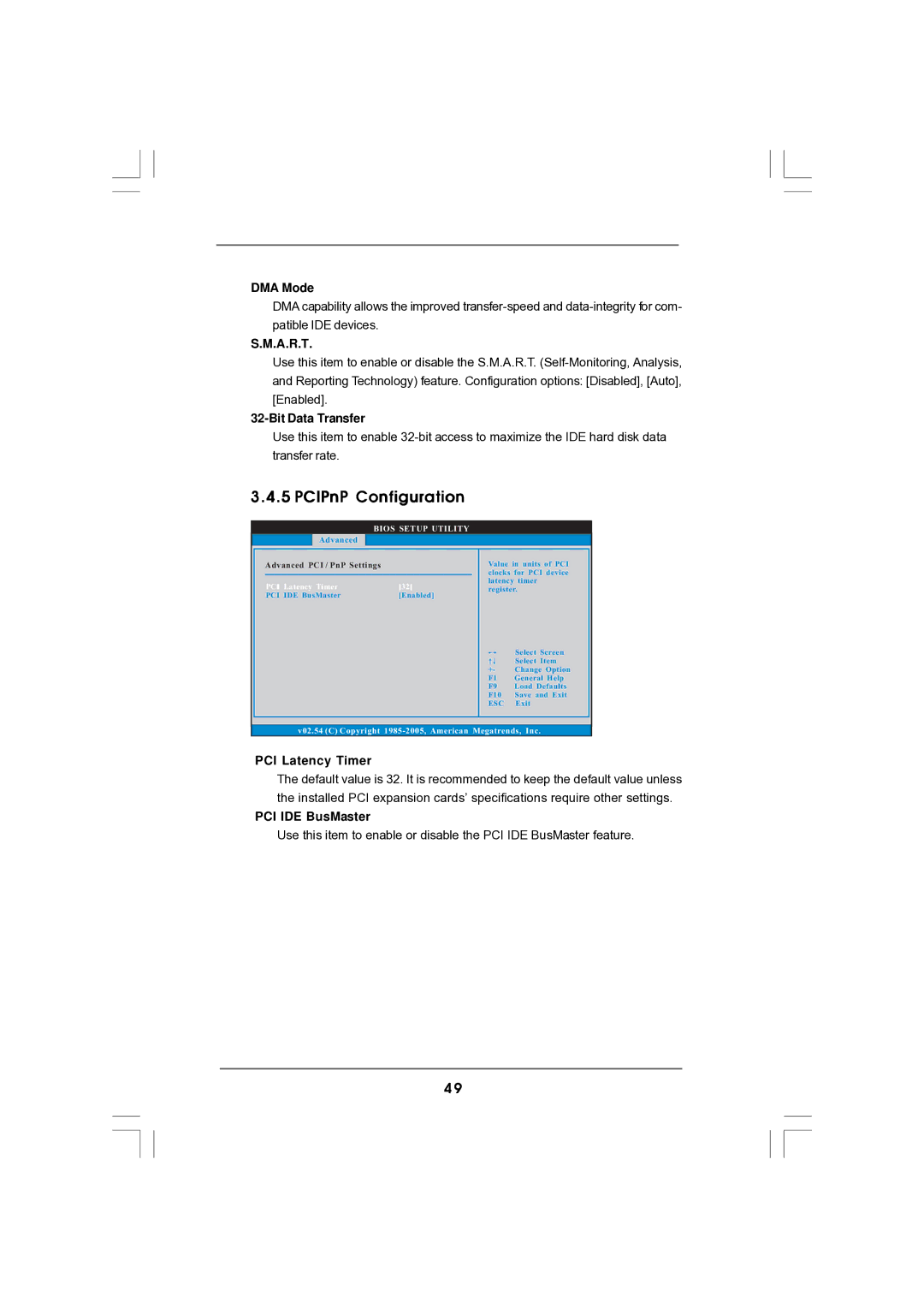 Magnavox G43TWINS-FULLHD user manual PCIPnP Configuration 