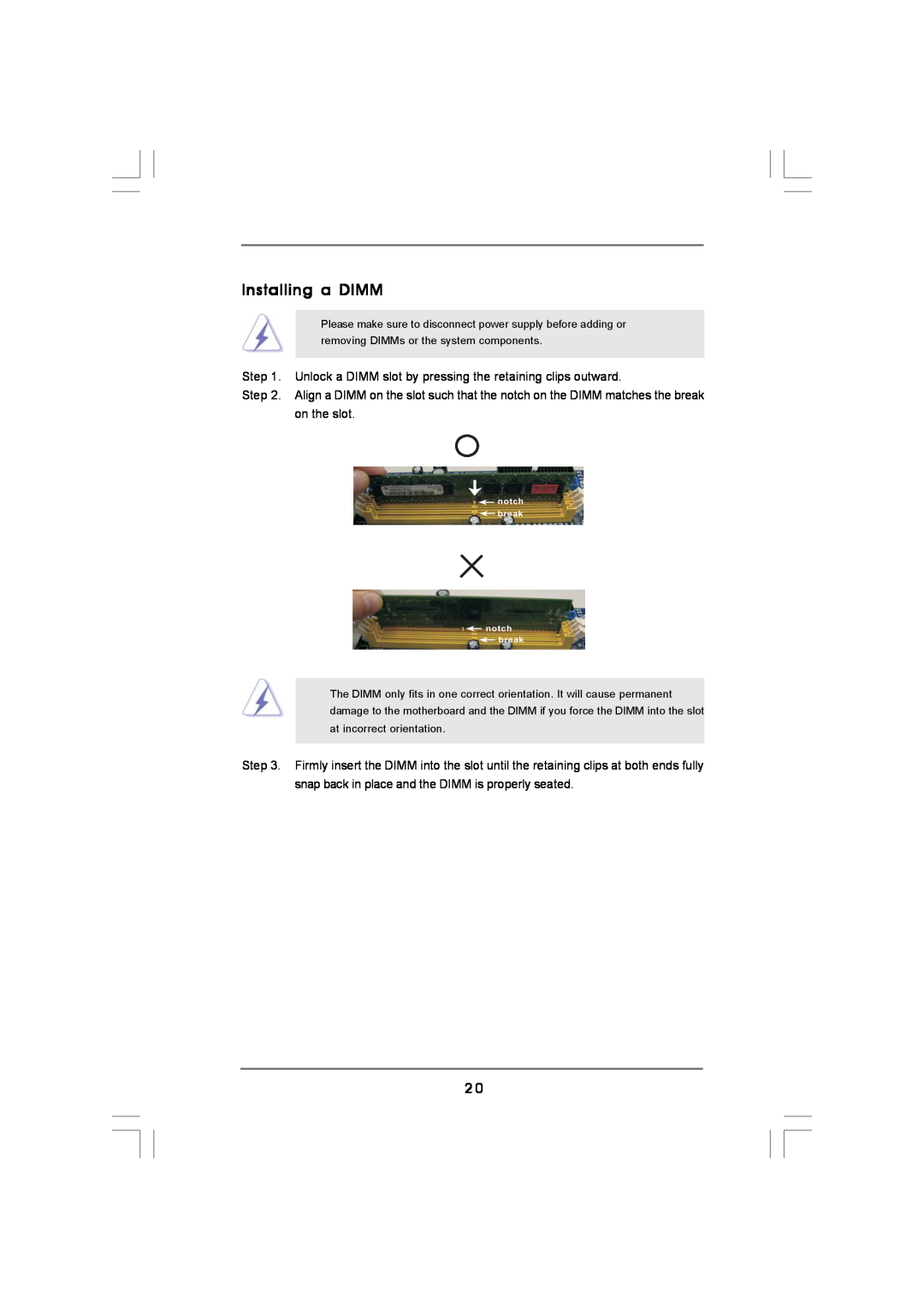 Magnavox G43TWINS-FULLHD user manual Installing a DIMM 