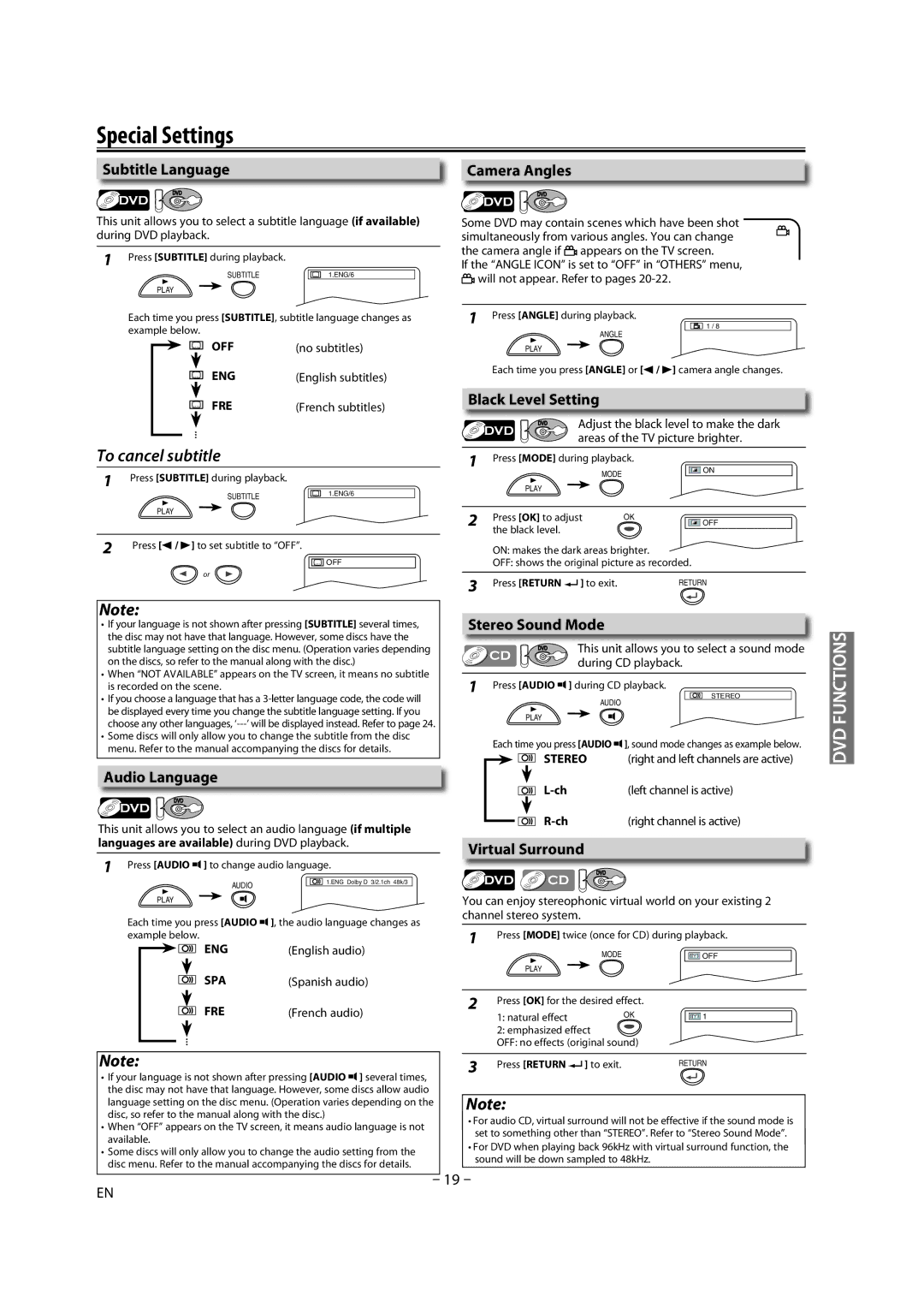 Magnavox GDV228MG9 owner manual Special Settings 