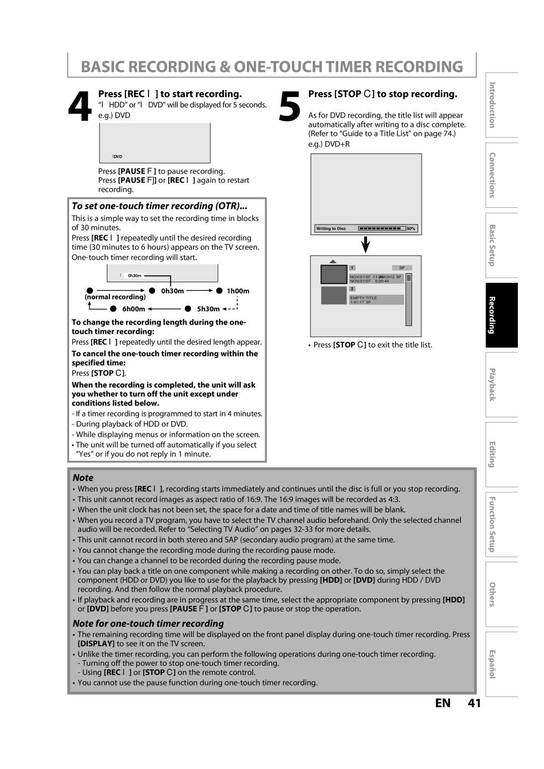 Magnavox H2080MW8 owner manual Press REC I to start recording, Press Stop C to stop recording 