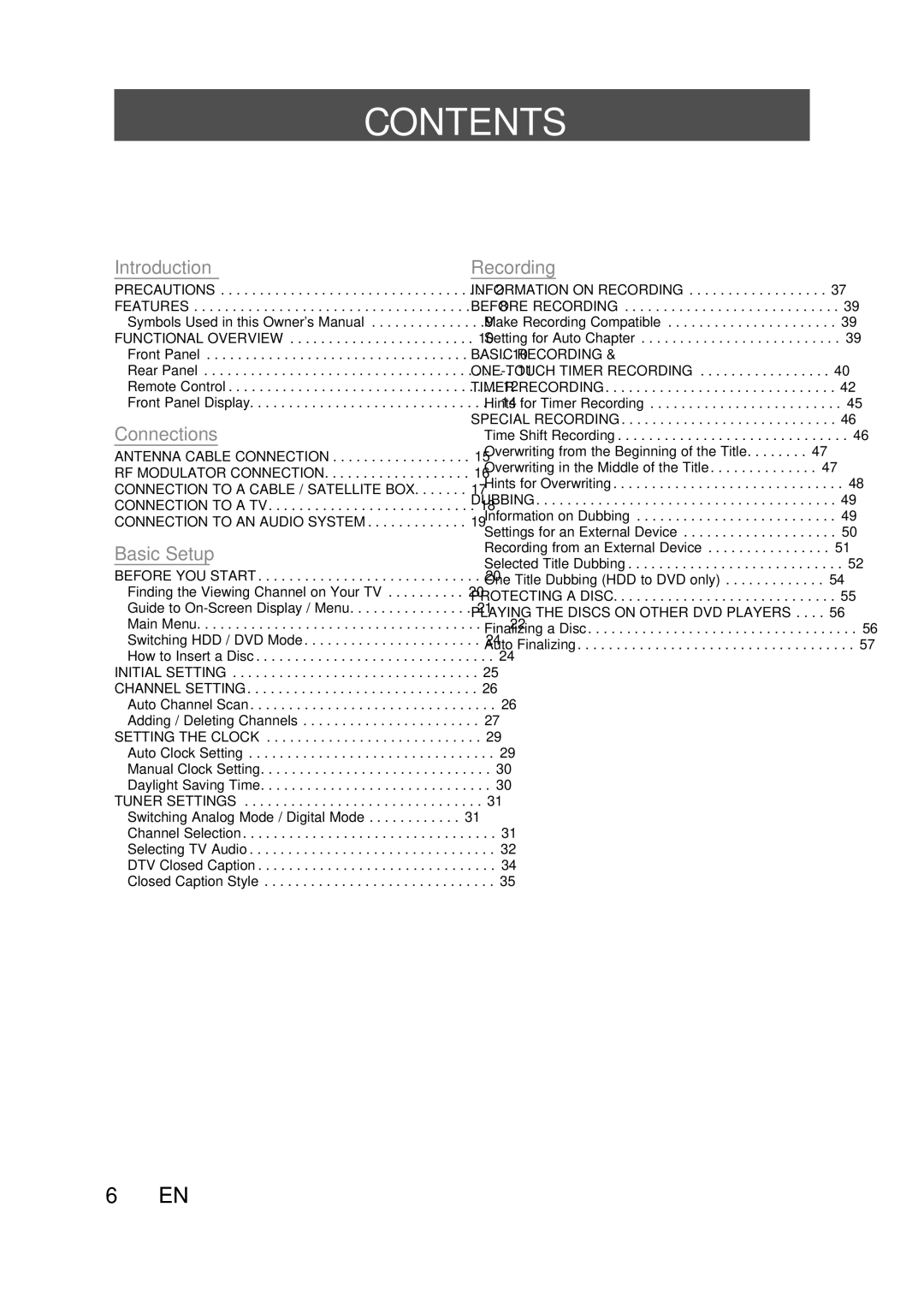 Magnavox H2080MW8 owner manual Contents 