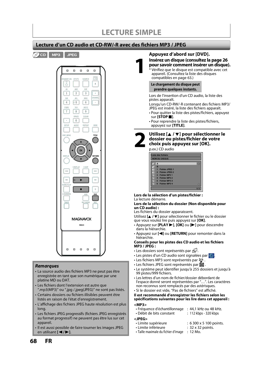 Magnavox H2160MW9 owner manual Appuyez d’abord sur DVD 