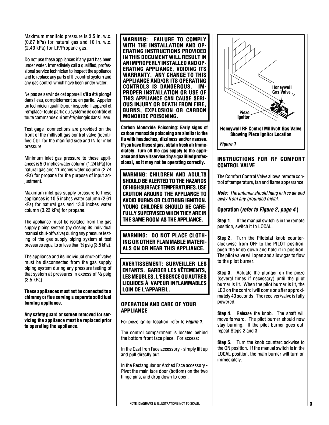 Magnavox LSS-40CP manual Operation And Care Of Your Appliance, Instructions For Rf Comfort Control Valve 