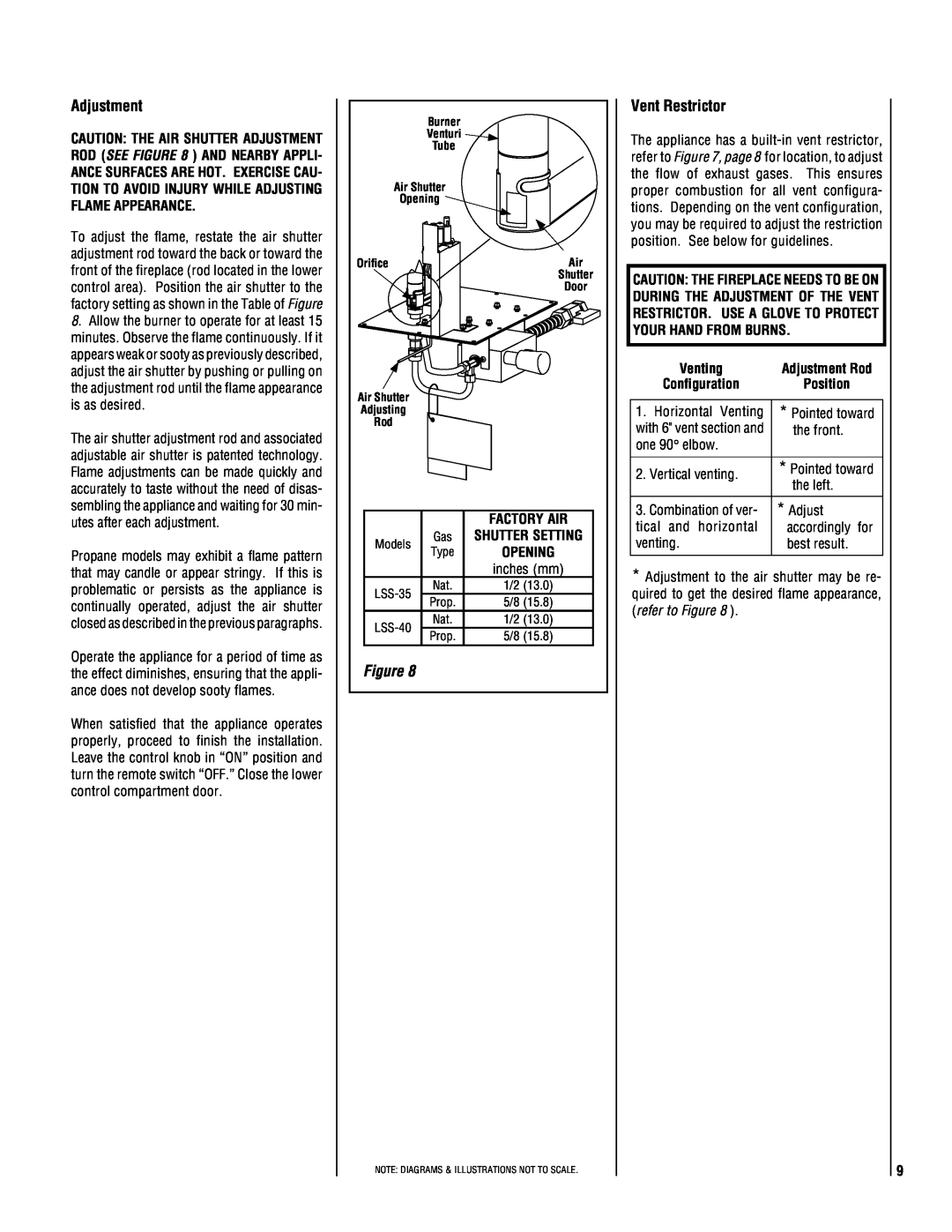 Magnavox LSS-40CP manual Adjustment, Vent Restrictor, Factory Air, Venting, Configuration 