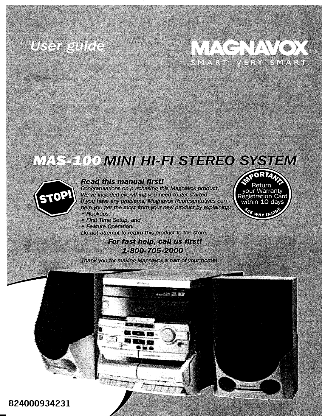 Magnavox MAS-100 manual 