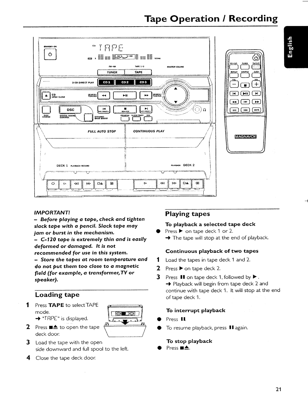 Magnavox MAS-100 manual 