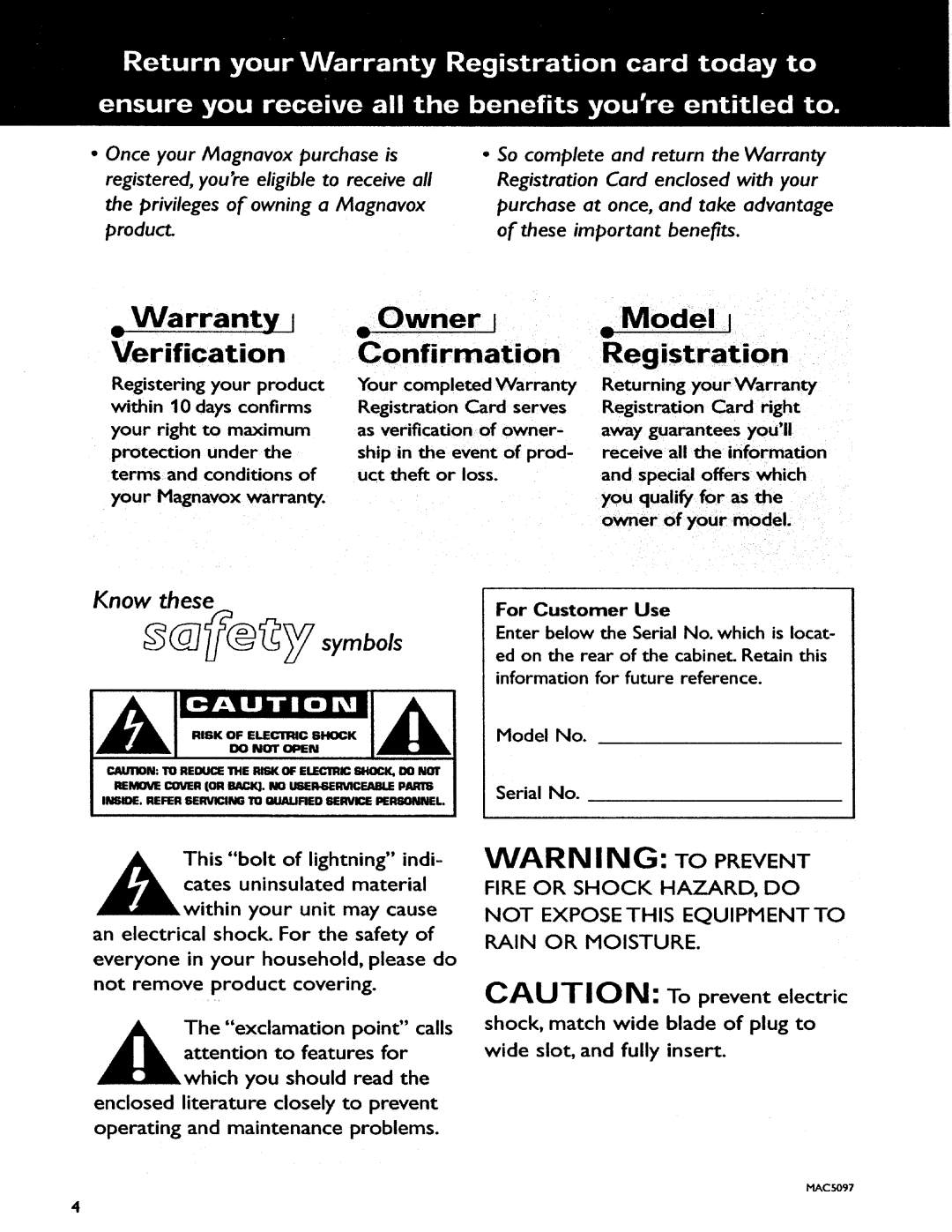 Magnavox MAS-100 manual 