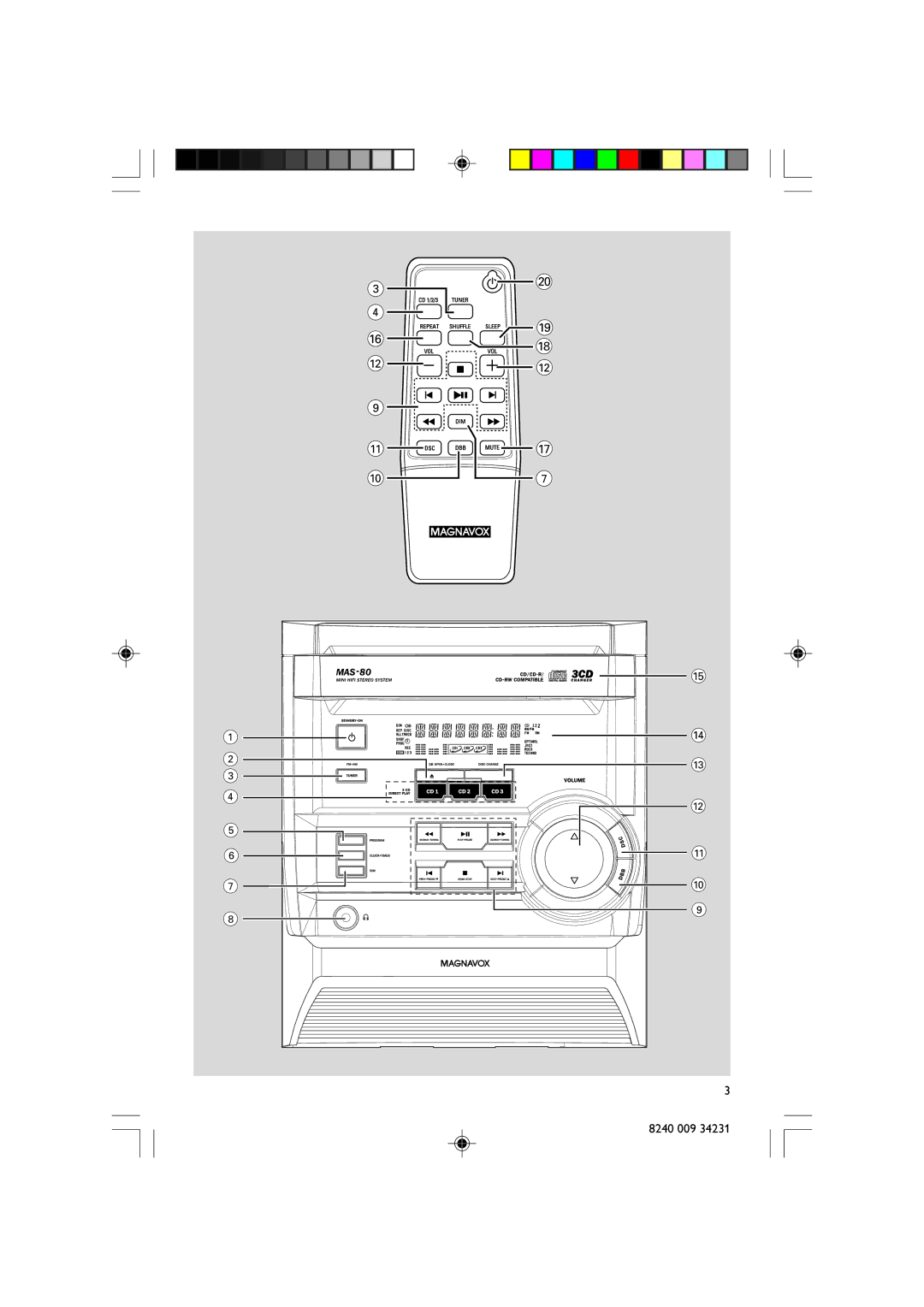 Magnavox MAS-80 warranty 8240 009 