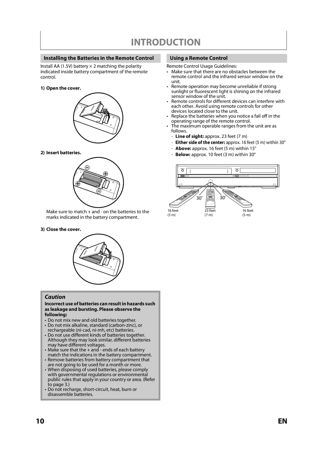 Magnavox MBP110V/F7 owner manual Installing the Batteries in the Remote Control, Using a Remote Control, Close the cover 