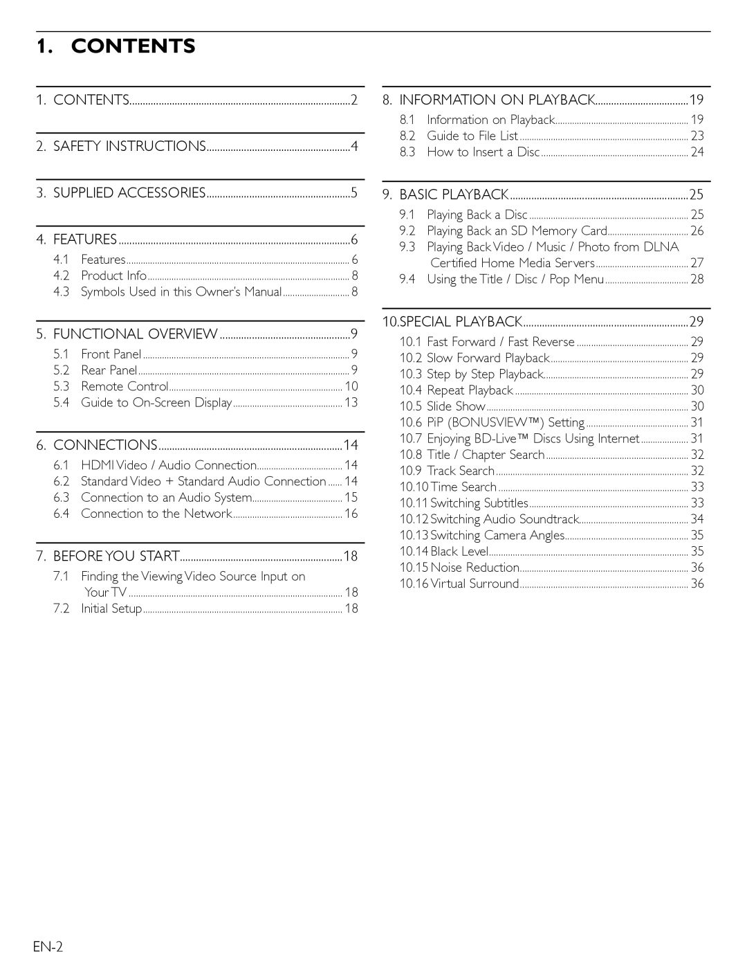 Magnavox MBP5210 owner manual Contents 