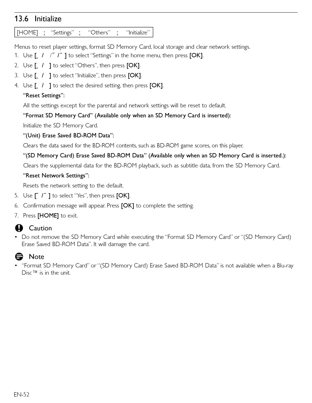 Magnavox MBP5210 owner manual Initialize 