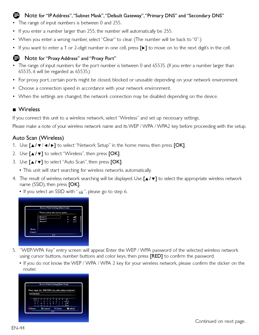 Magnavox MBP5220F owner manual Auto Scan Wireless 