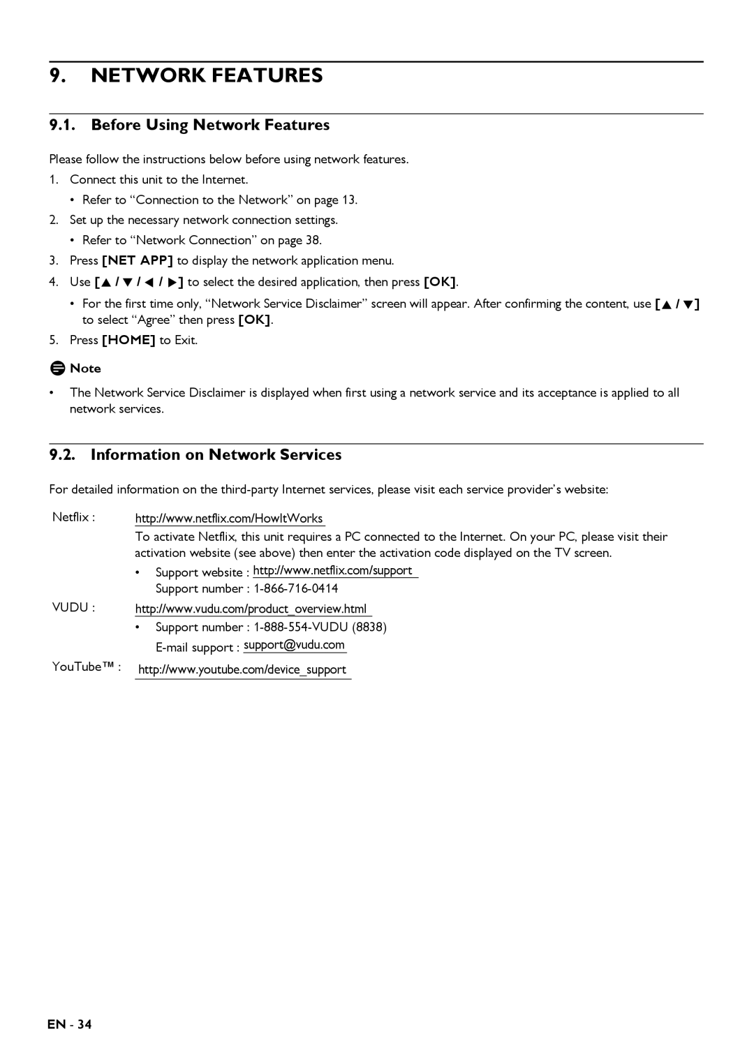 Magnavox MBP5320 owner manual Before Using Network Features, Information on Network Services, YouTube 