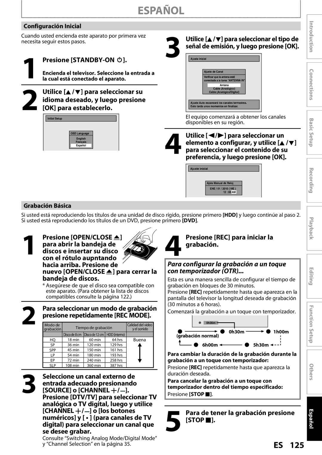 Magnavox MDR513H / F7 Presione STANDBY-ON y, Utilice K/ L para seleccionar su, Idioma deseado, y luego presione 