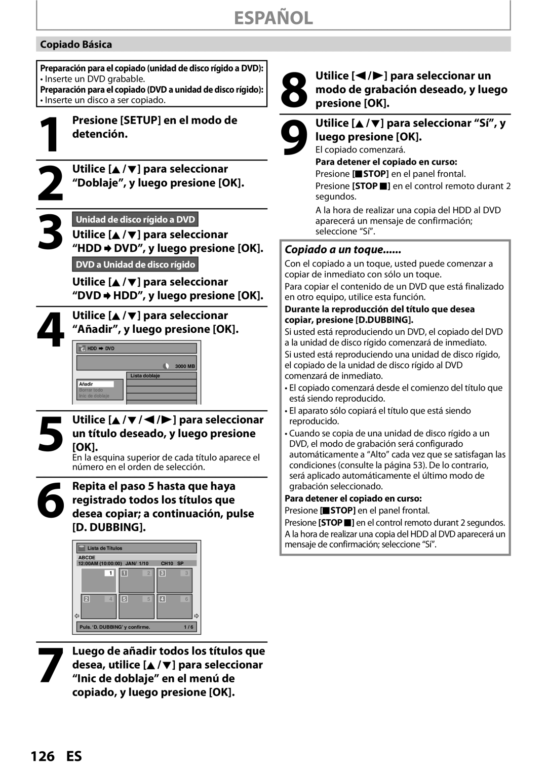 Magnavox MDR513H / F7 Presione Setup en el modo de detención, Utilice K/ L para seleccionar, Añadir, y luego presione OK 