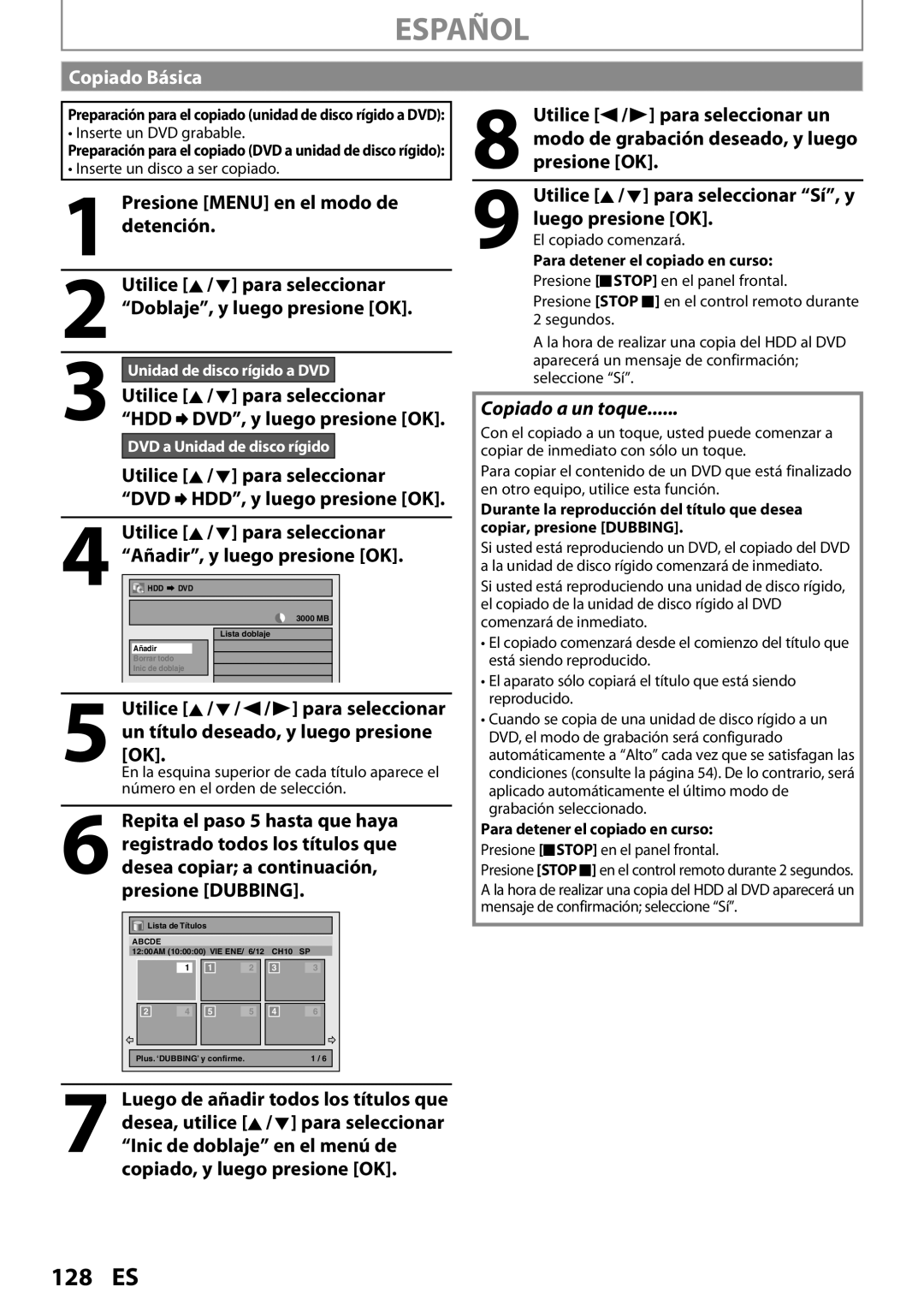 Magnavox MDR537H, MDR533H, MDR535H owner manual Copiado Básica 