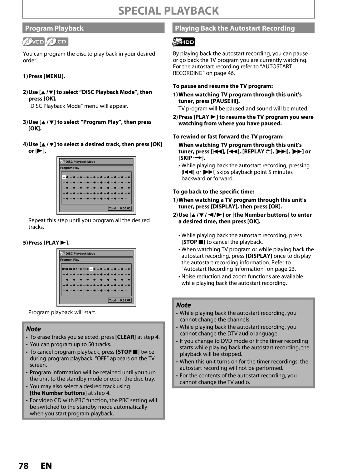 Magnavox MDR533H, MDR535H, MDR537H owner manual Program Playback Playing Back the Autostart Recording, 5Press Play B 