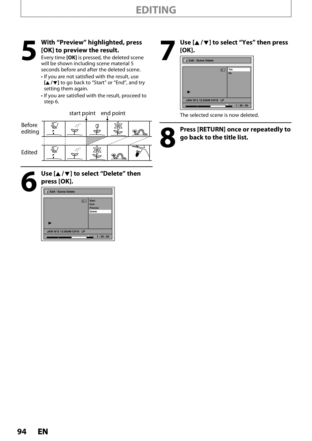 Magnavox MDR535H, MDR533H With Preview highlighted, press, OK to preview the result, Use K / L to select Yes then press 