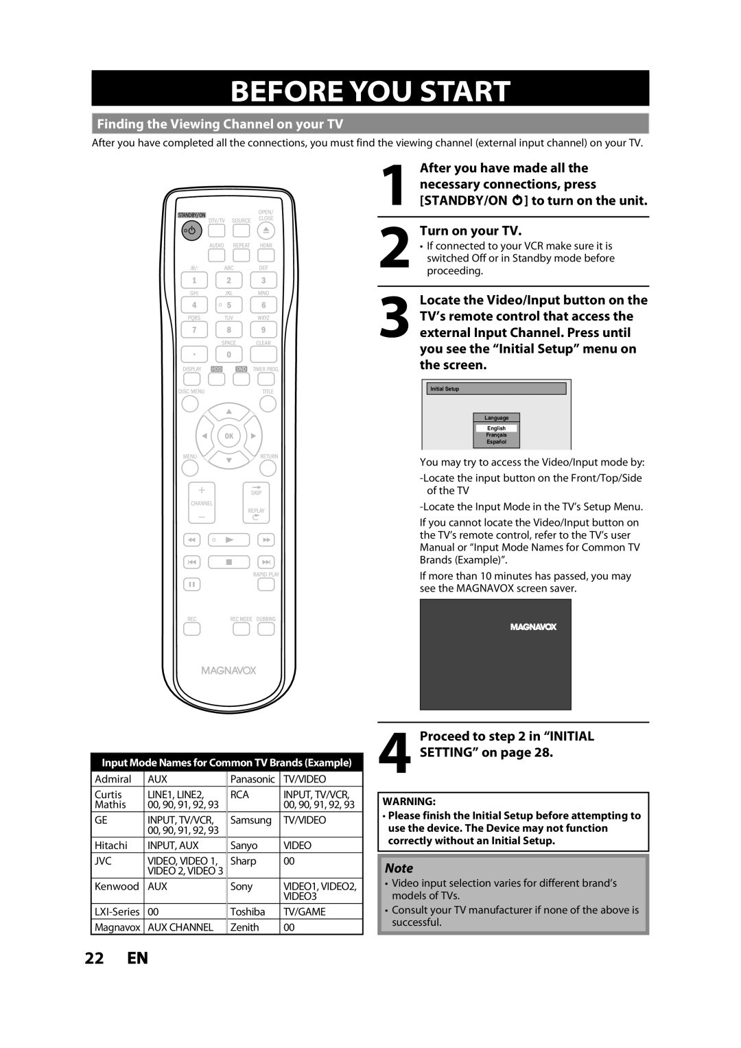 Magnavox MDR533H Before YOU Start, Finding the Viewing Channel on your TV, After you have made all, Turn on your TV 