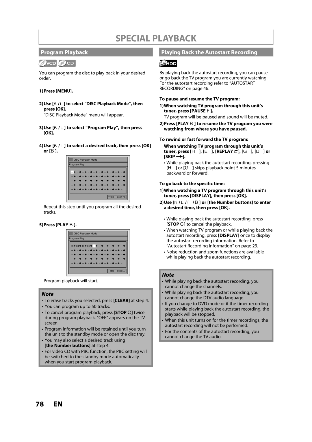 Magnavox MDR533H owner manual Program Playback Playing Back the Autostart Recording, 5Press Play B 