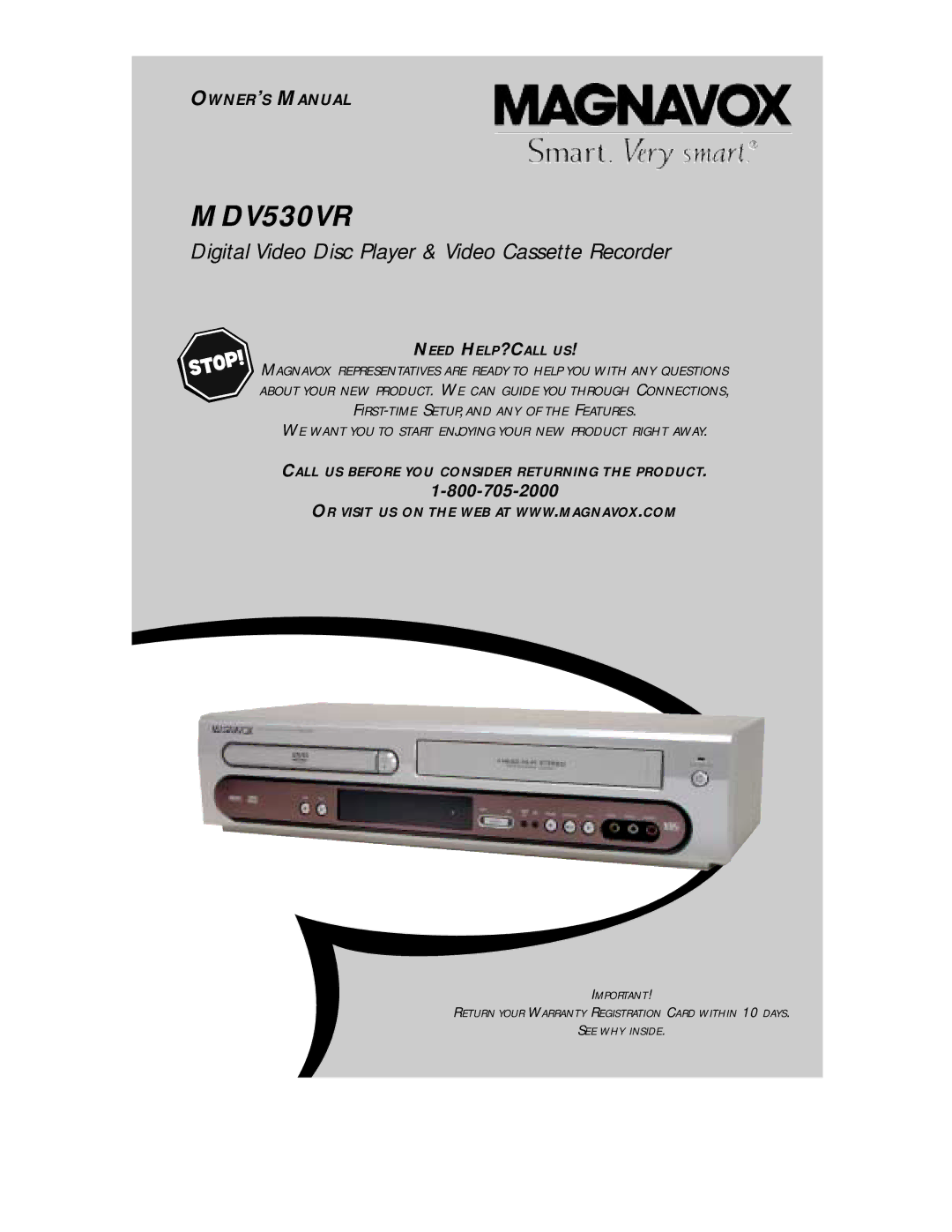 Magnavox MDV 530 VR owner manual MDV530VR 