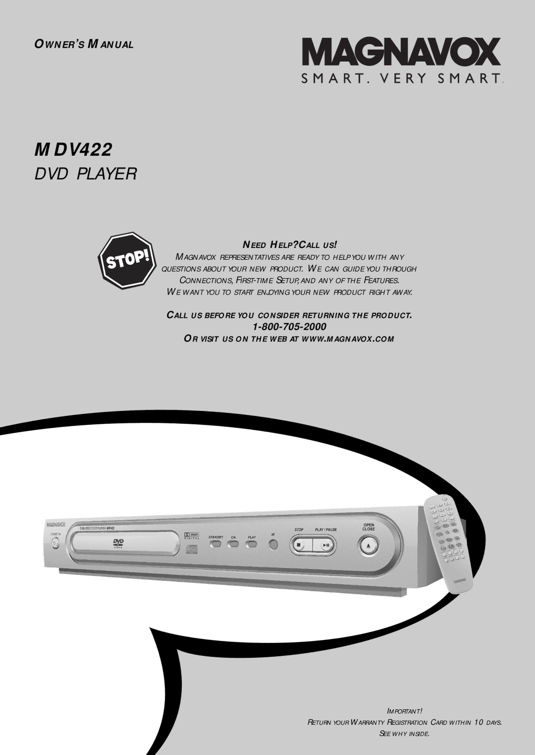 Magnavox MDV422 owner manual 