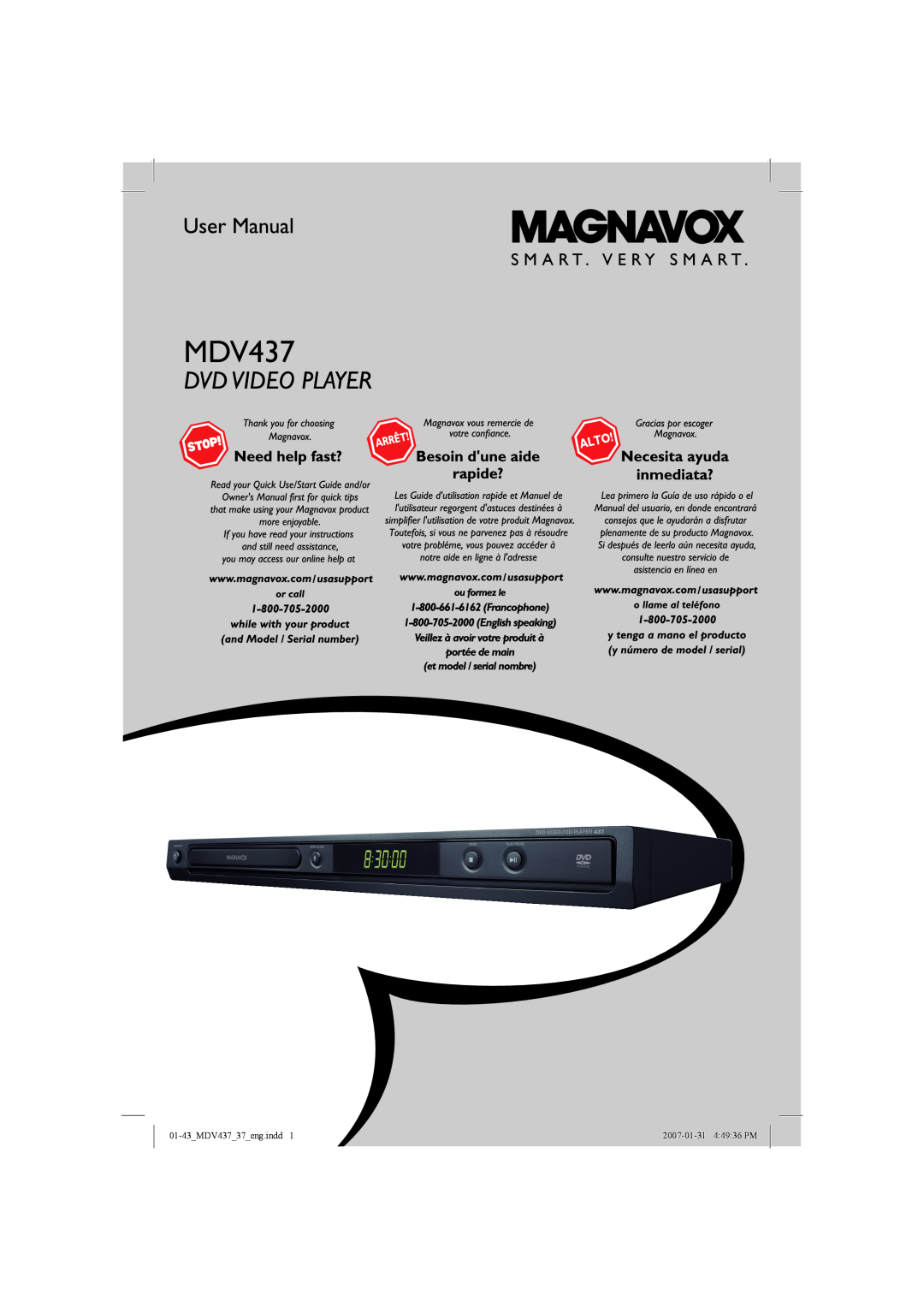 Magnavox manual 01-43MDV43737eng.indd, 2007-01-31 44936 PM 