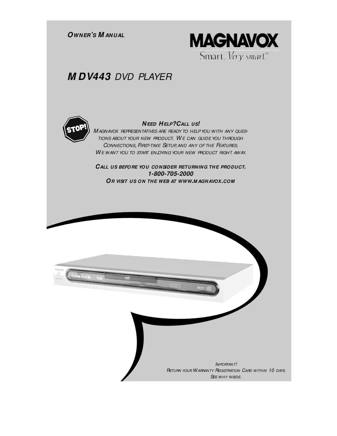 Magnavox owner manual MDV443 DVD Player 