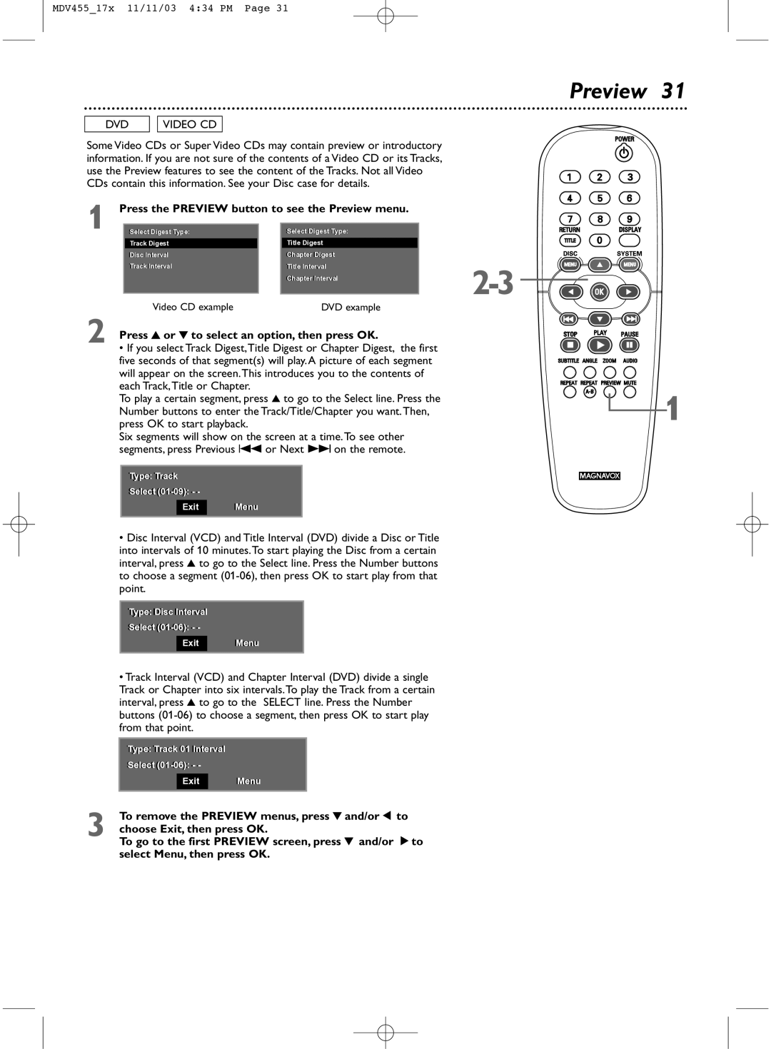 Magnavox MDV455 owner manual Preview, DVD Video CD 