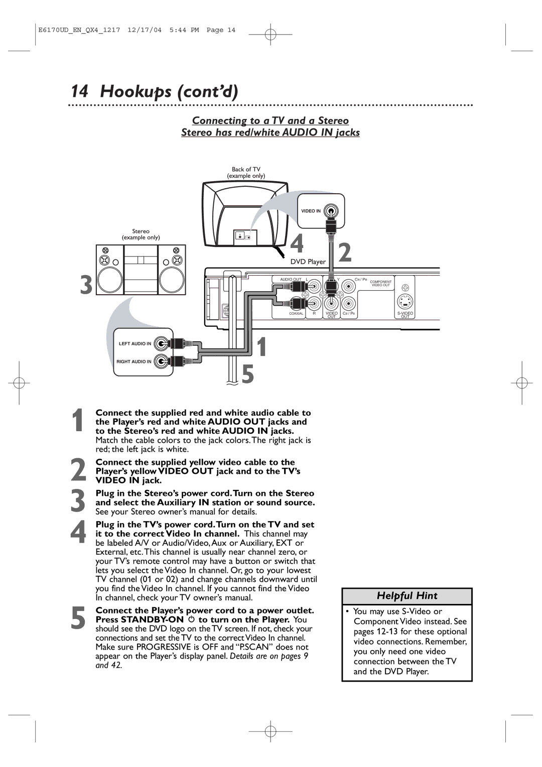 Magnavox MDV456/17 owner manual Helpful Hint 