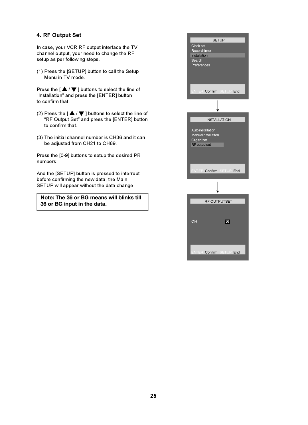 Magnavox MDVDVCR5 manual RF Output Set 