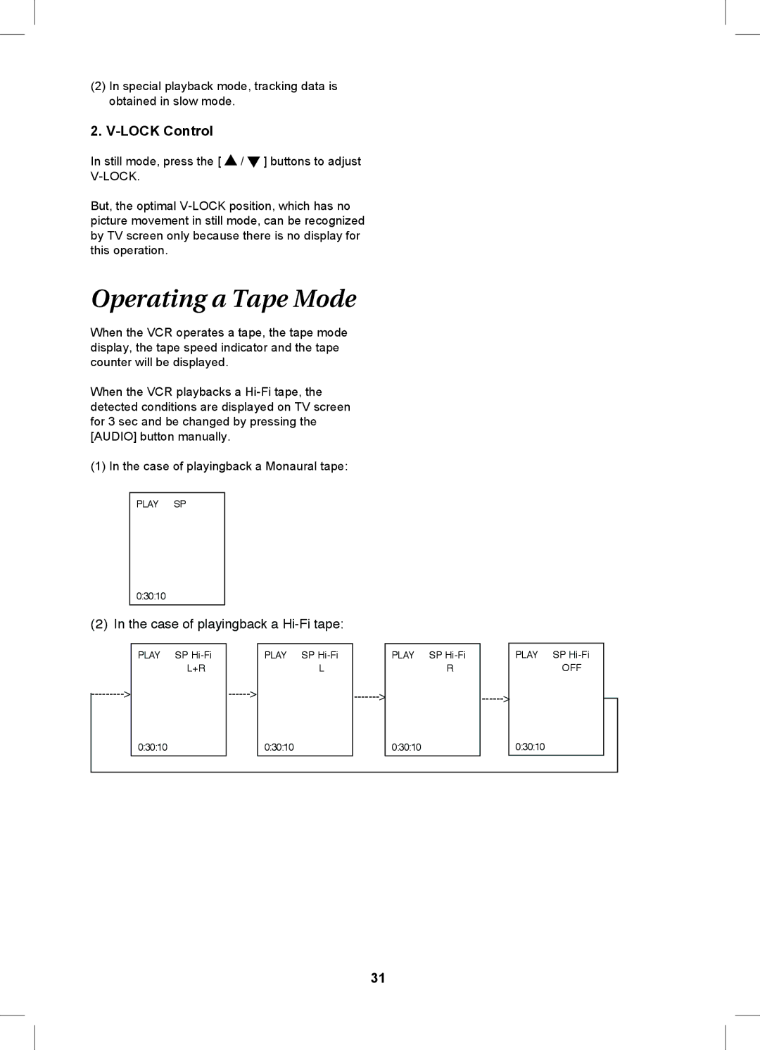 Magnavox MDVDVCR5 manual Operating a Tape Mode, Lock Control 