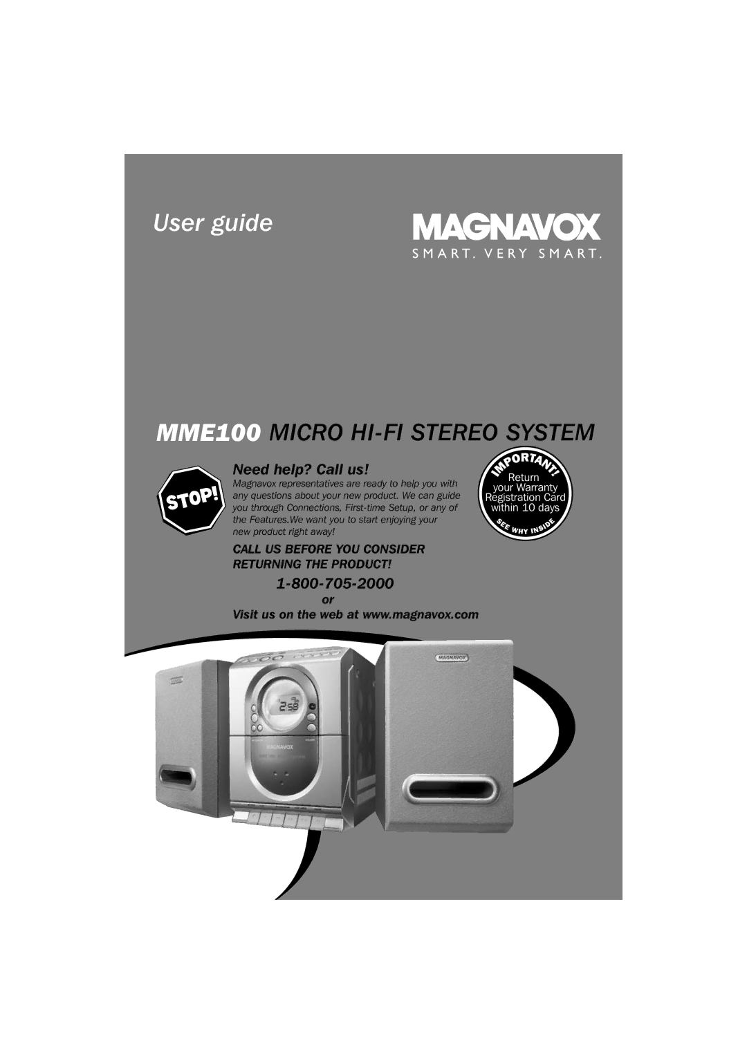 Magnavox MME100 warranty User guide 