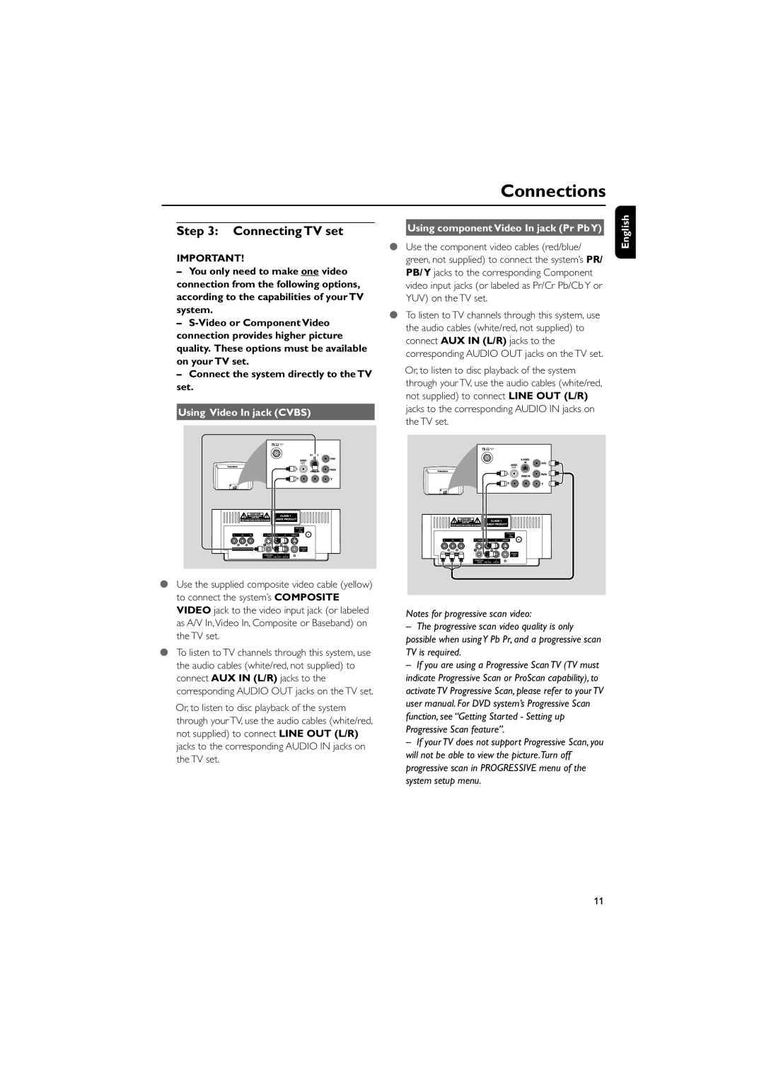 Magnavox MME239 owner manual Connecting TV set 