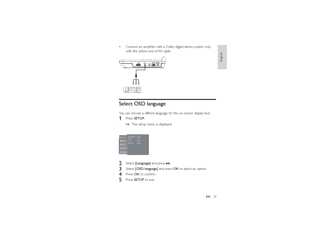 Magnavox MPD8710 manual Select OSD language 