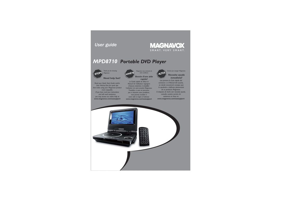 Magnavox manual MPD8710 Portable DVD Player 