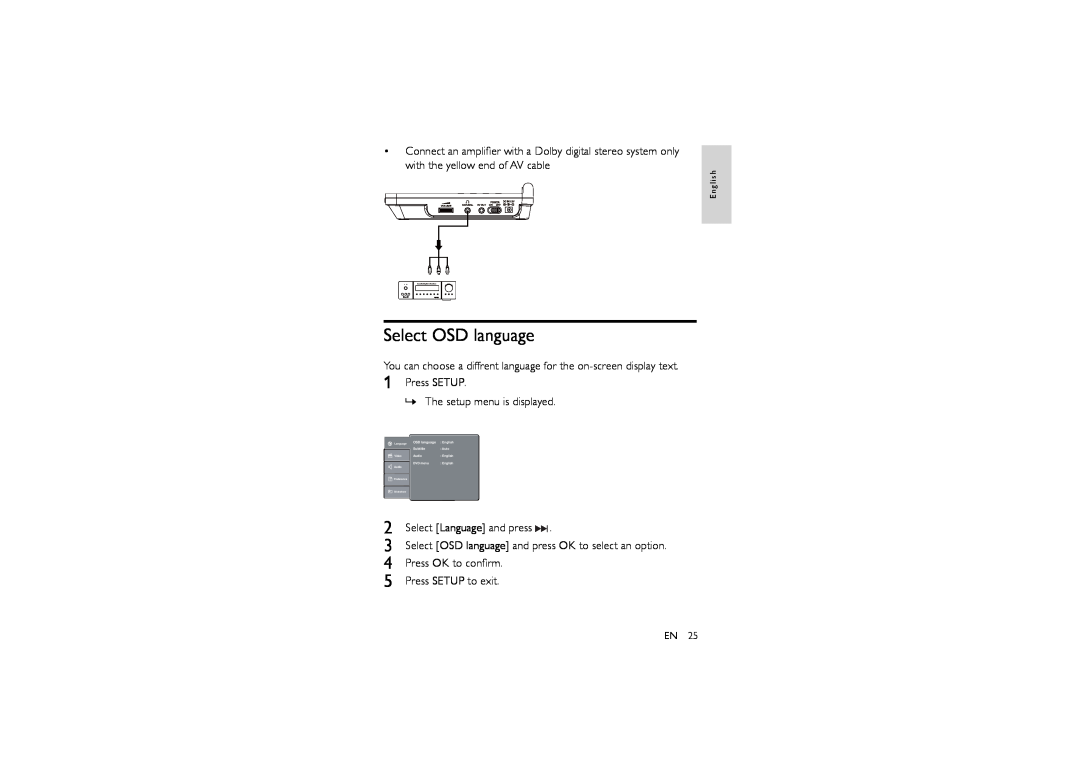 Magnavox MPD8710 manual Select OSD language 