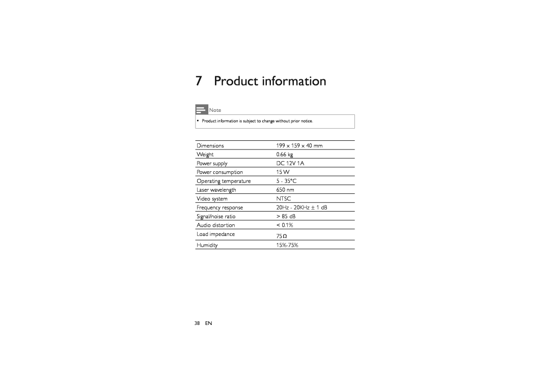 Magnavox MPD8710 manual Product information 