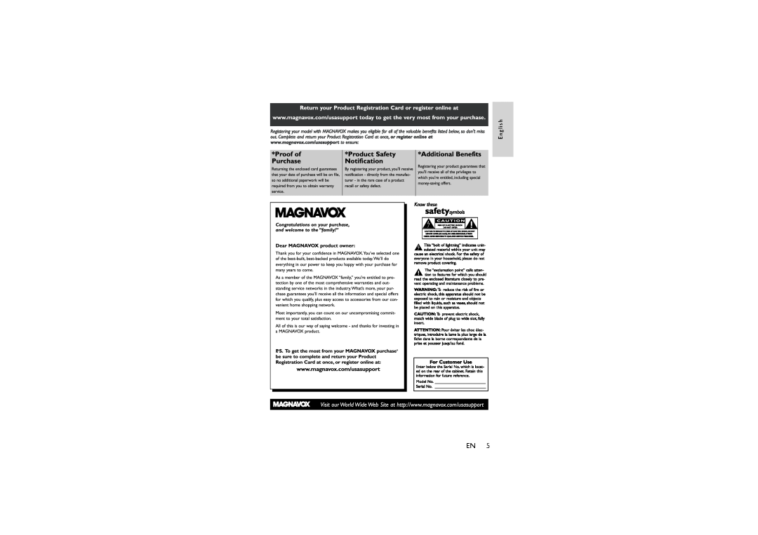 Magnavox MPD8710 manual English 