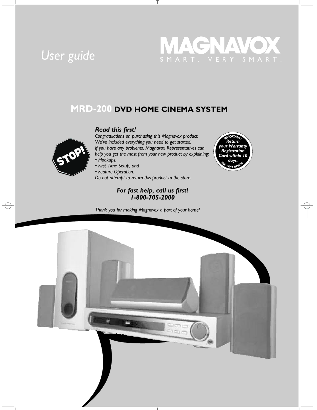 Magnavox MRD-200 warranty User guide 