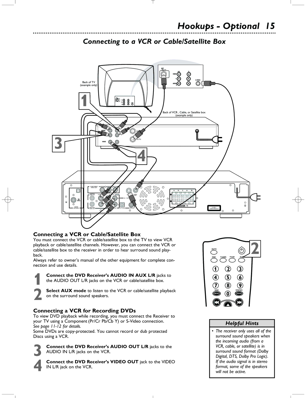 Magnavox MRD-200 warranty Connecting to a VCR or Cable/Satellite Box, ANT To TV 