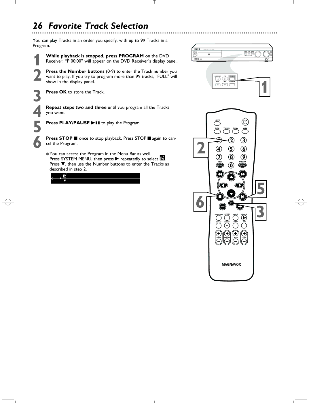 Magnavox MRD-200 warranty Favorite Track Selection 