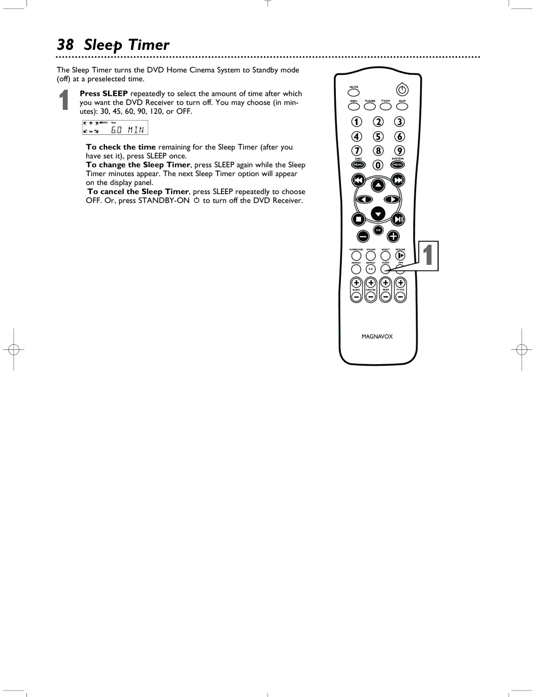 Magnavox MRD-200 warranty Sleep Timer 